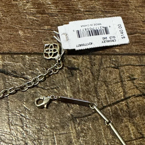 Kendra Scott Gold Lariat Crowley Necklace NWT - Picture 5 of 7